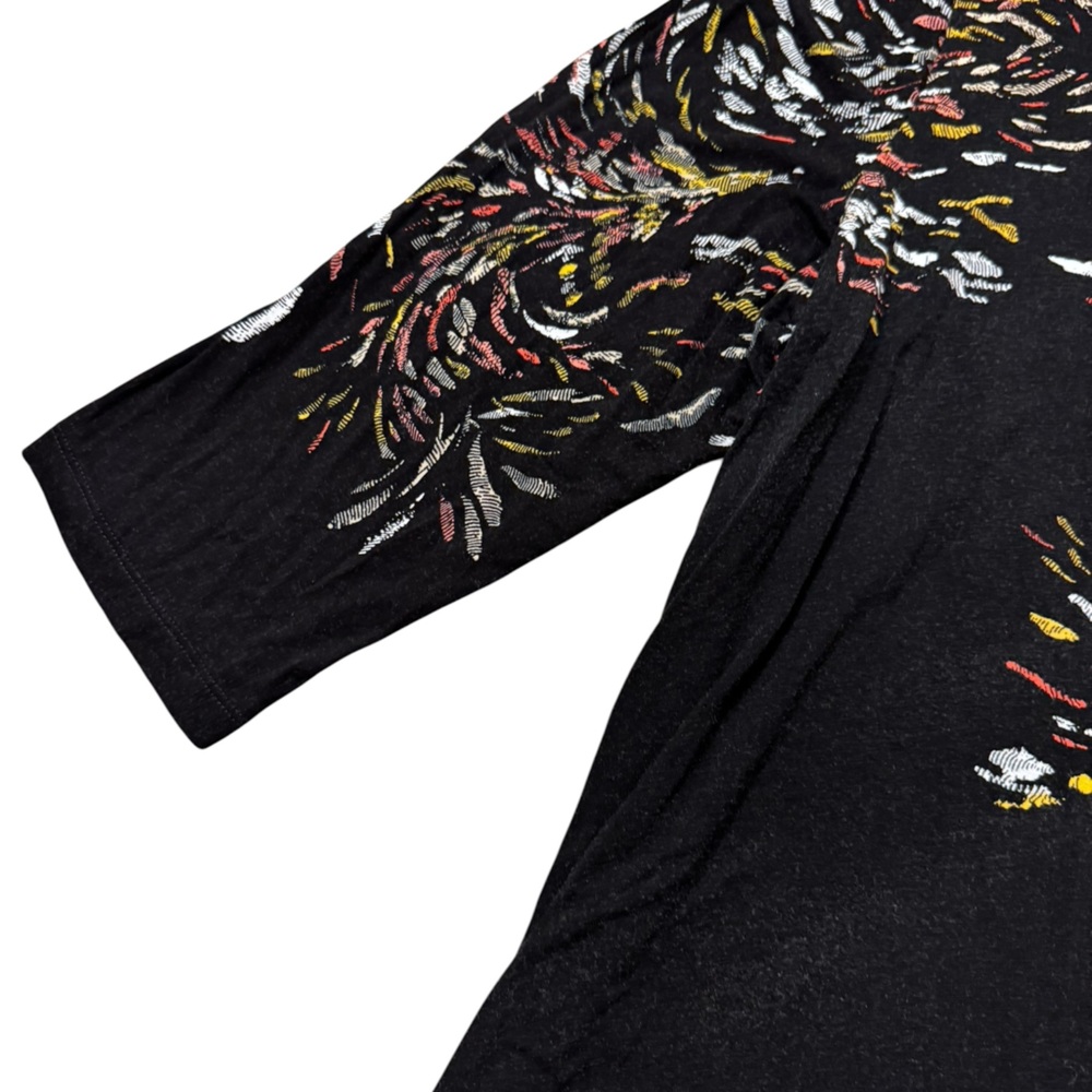 JM Collection Black Tunic with Multi-Color Brushstroke Floral Print Size XXL - Picture 7 of 13